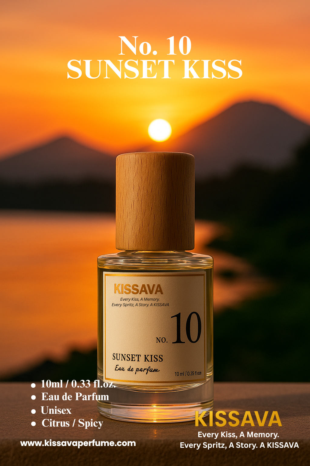 NO.10 - SUNSET KISS - 10ml - Kissava Perfume