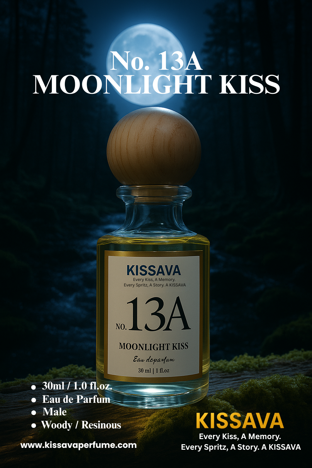 No.13A -  MOONLIGHT KISS - 30ml - Kissava Perfume