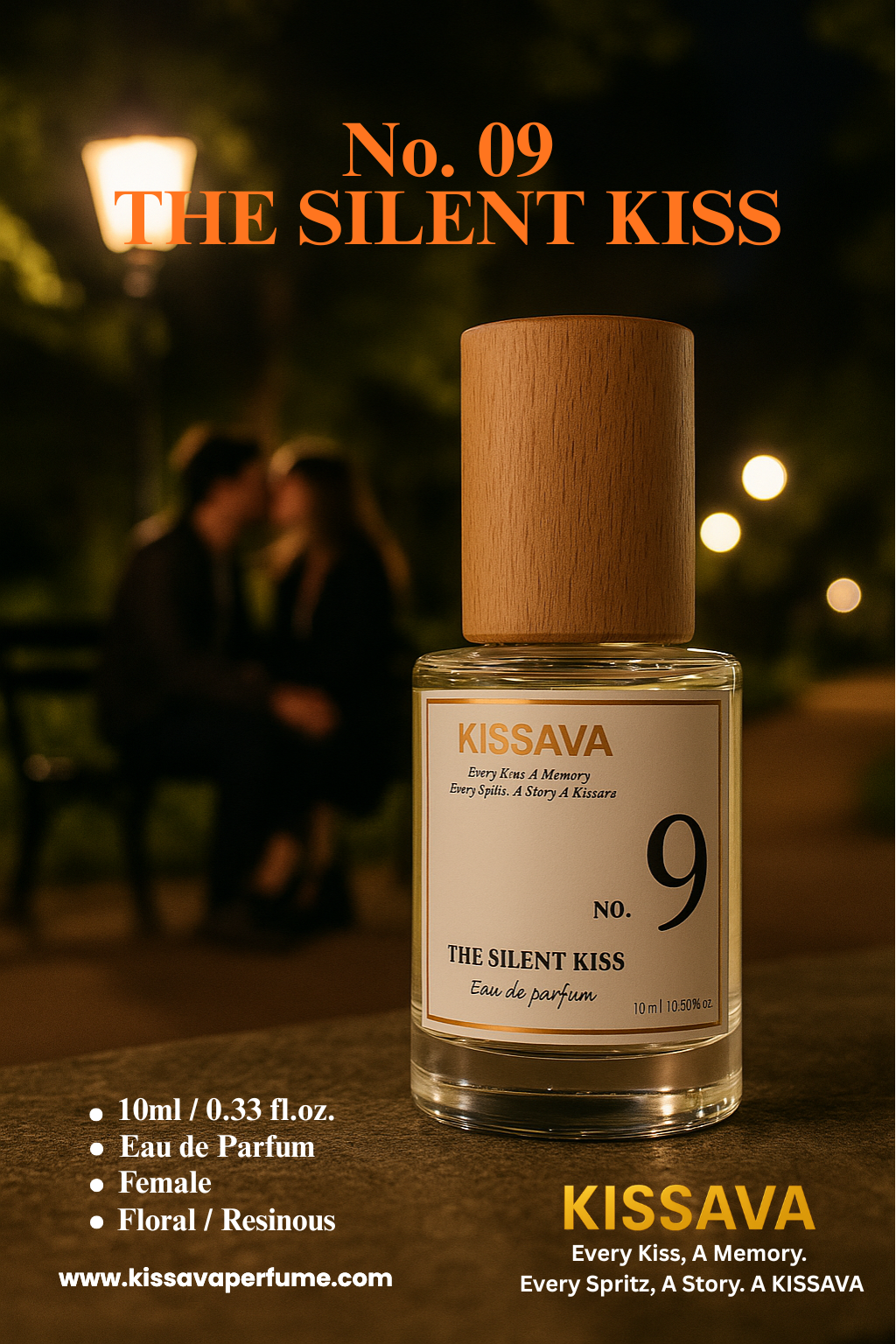 NO.09 -  THE SILENT KISS - 10ml - Kissava Perfume